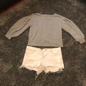 Gray Balloon Sleeve Sweatshirt